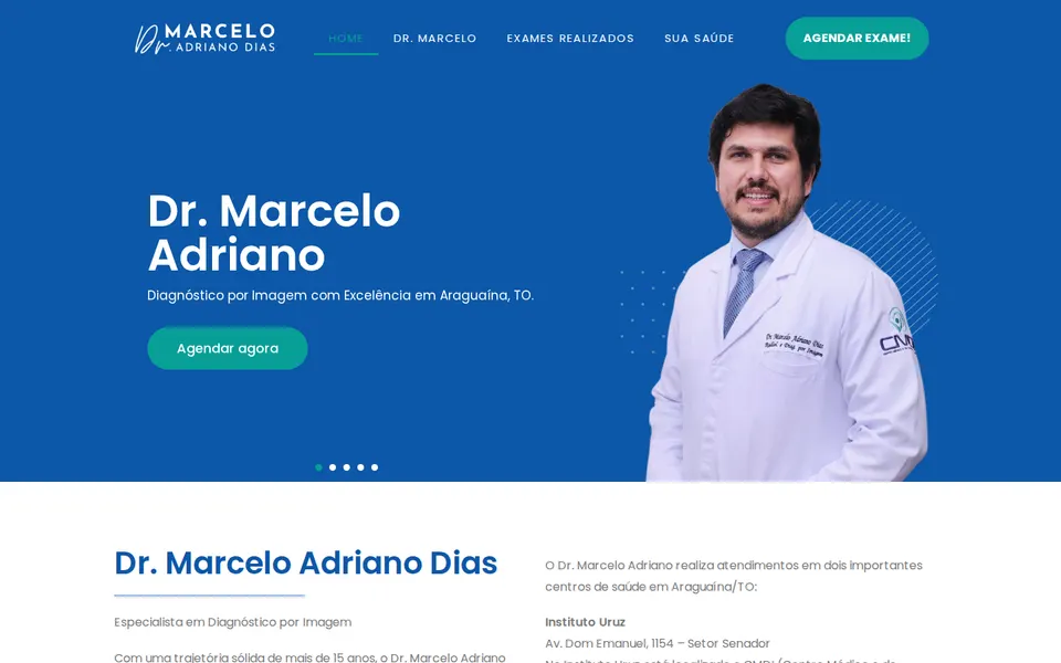 Página inicial do site de Dr. Marcelo Adriano Dias