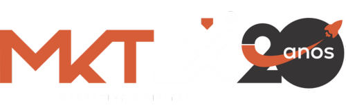 Logotipo 20 anos Markeing X Digital