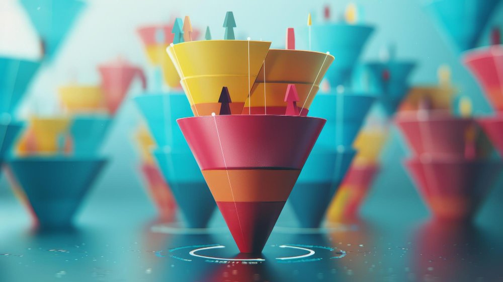 Modelo de funil de vendas - marketing x